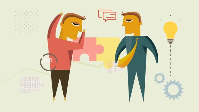 Entrepreneurship Mentor - Solving and  Transforming a concept to Viable Business with Collaboration and Teamwork - Animated Illustration as MP4 File