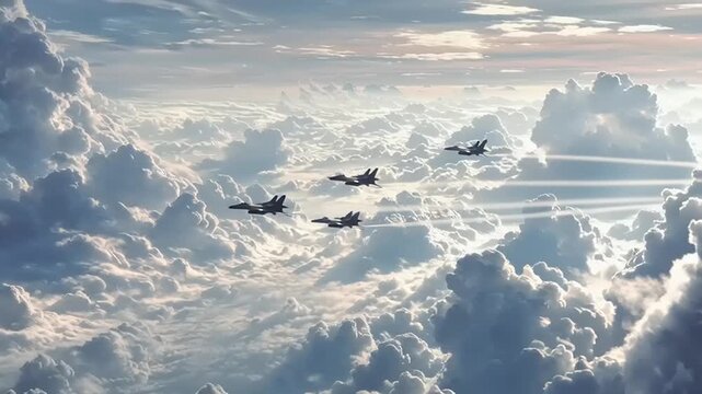 Jet planes flying ultra low pass above airbase with camera capturing scene