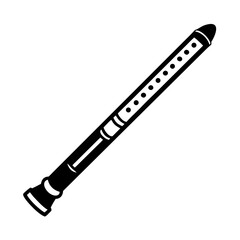 Naklejka premium quena instrument symbol icon silhouette illustration for traditional andean folk music performance and acoustic design