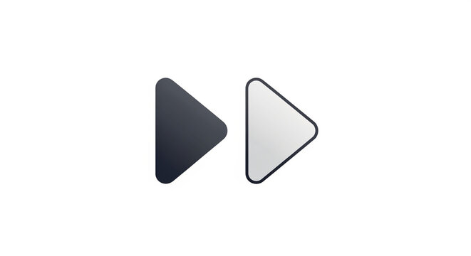 Fast forward media control button symbol for digital user interface design