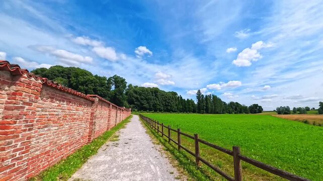 Walking in Countryside Fields, Morimondo, Italy - POV VIDEO - NO AUDIO