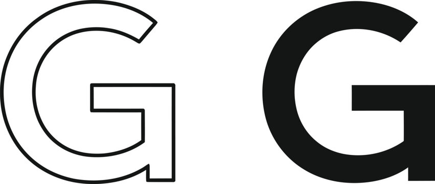 Black and white google g logo icon on circle shape Vector