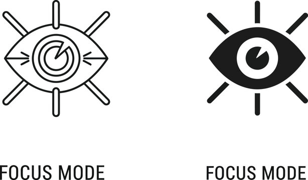 Focus mode icons with circular arrows on button Vector