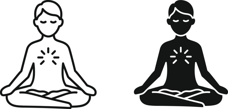 Woman meditating with chakra energy points illustration Vector