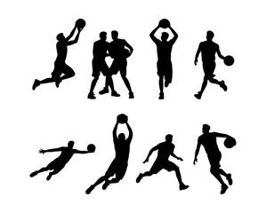 Basketball Slam Dunk Player Silhouette Vector © mdshamimhossaingd