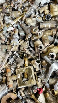 brass fittings taps scrap ready to be recycled