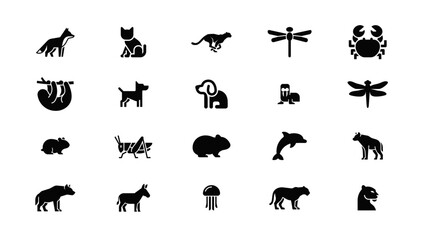 Fototapeta premium Animal and Insect Icon Set