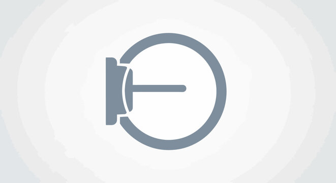 Circular clock face with simple hour hand icon on light background