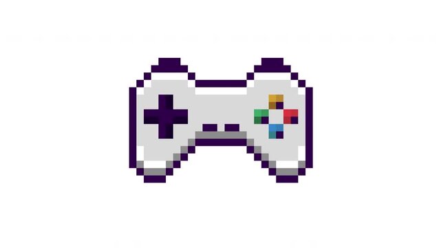Animated pixel art gamepad with clicking buttons 4k loop background