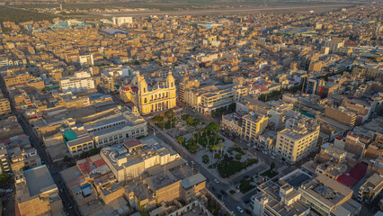 Fototapeta premium Historic Cathedral and Main Square of Chiclayo, Lambayeque Region, Peru