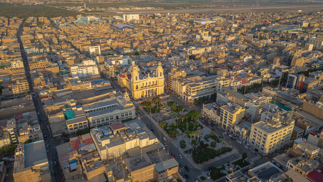 Historic Cathedral and Main Square of Chiclayo, Lambayeque Region, Peru