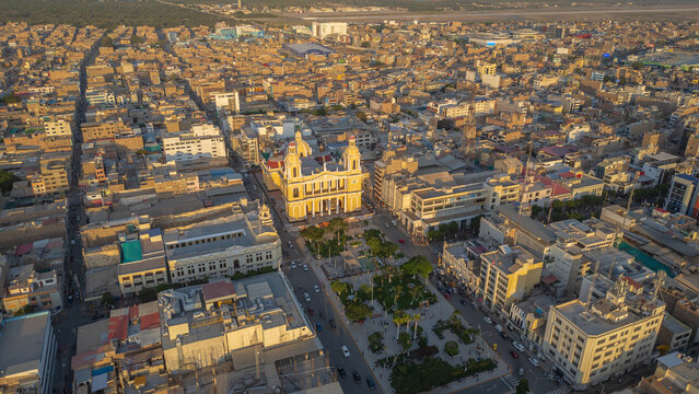 Historic Cathedral and Main Square of Chiclayo, Lambayeque Region, Peru