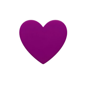 Solid purple heart shape icon isolated on transparent background.