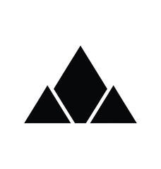 Fototapeta premium Black mountain icon with three peaks shape