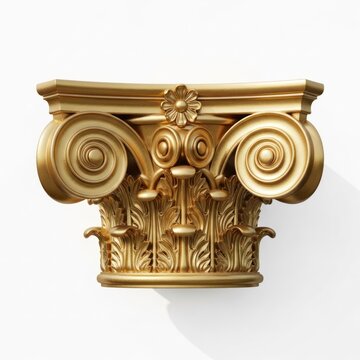 Ornate golden capital with floral and scroll details