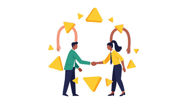 Business partnership handshake agreement concept