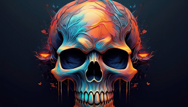abstract minimalist skull suitable for horror rock and hardcore graphic design