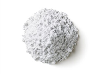 Fototapeta premium Powdery white substance, fine granules clumped together in a small pile.