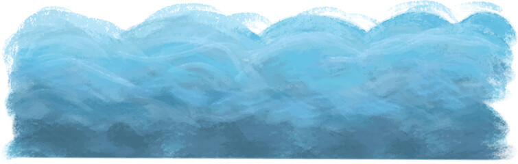 Ocean Water Wave Background with Soft Blue Brush Texture in Oil Pastel Painting Style. Suitable for summer posters, beach banners, coastal branding, and travel themed designs. © Prtnsxx