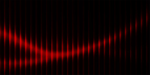 Dynamic red lines cascade down a dark background, creating a visually striking and modern design. The graphic exudes a sense of motion and energy. © NOT BAD