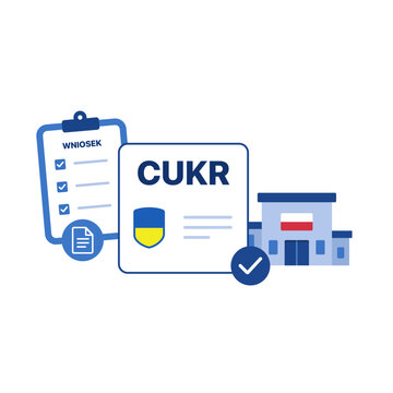 Temporary Polish Residence Permit Application, CUKR Card For Ukrainian Citizens In Poland, Human Made Illustration