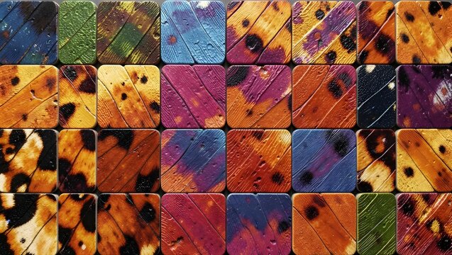 Butterfly wing scale tile SEM texture pattern