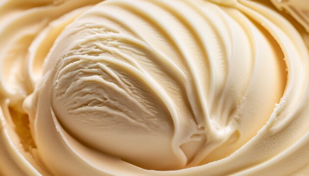 close up texture of vanilla flavor gelato featuring the beige surface in a full frame background ideal for food banners and showcasing the smooth and creamy indulgence of ice cream