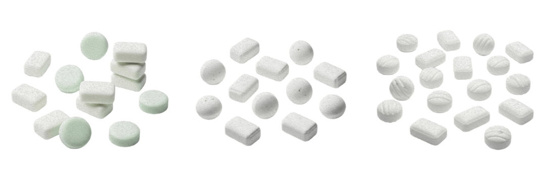 3D Render of Rectangle White Pillow Mints Candy Pack Isolated on White Background for Breath Freshener and Confectionery Product Graphic Asset