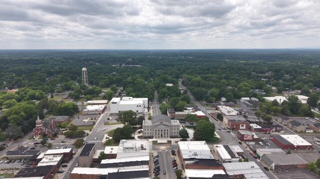 Aerial view of Lincoln County building in Lincolnton, NC
