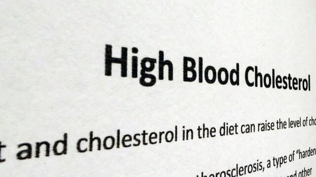 High Blood Cholesterol Medical Text Close-Up Concept