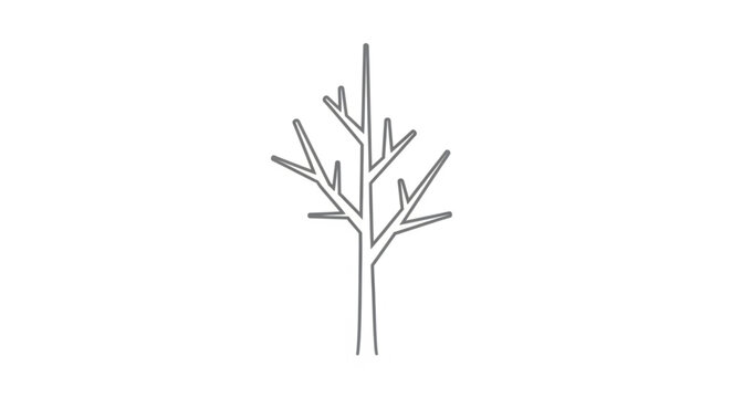 Stylized bare tree branches against a white background.