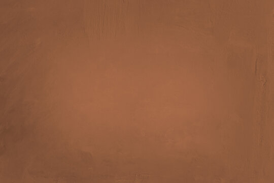Detailed texture of brown or terracotta plaster wall with elegant lighting vignette. Minimalist warm background