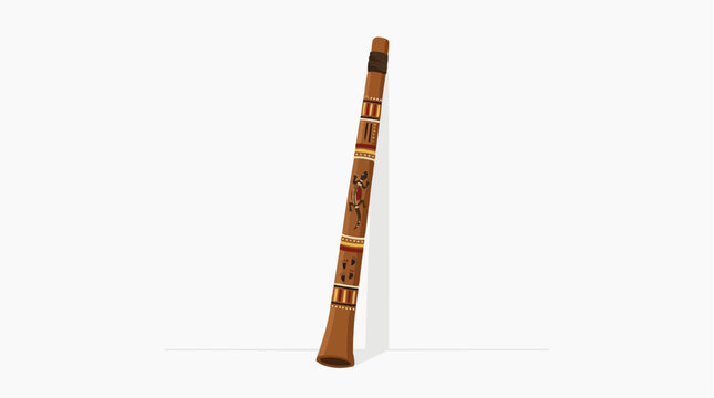 Traditional Aboriginal Didgeridoo Musical Instrument with Indigenous Art Decoration