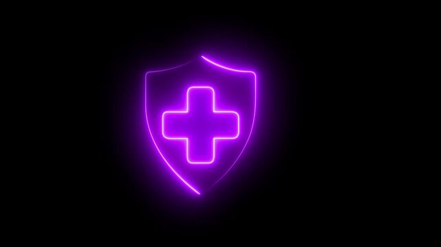 Business health and medical care insurance concept on the transparent background. Motion graphics of medical sign. 4k motion video