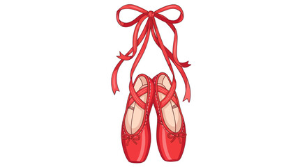 Elegant Red Ballet Slippers with Ribbon Bow © Apel