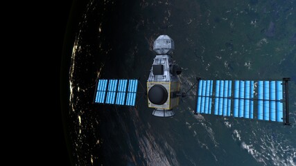 人工衛星と地球　3DCGレンダリング © tsuneomp