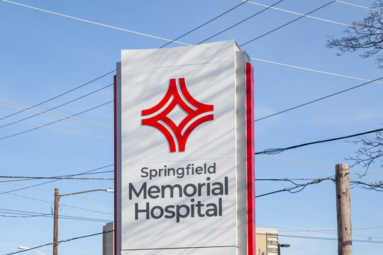 
Springfield, Illinois, USA - March 26, 2022: A signage for Springfield Memorial Hospital in Springfield, Illinois, USA. 
