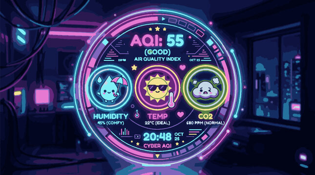 Air Quality Index Display Screen.