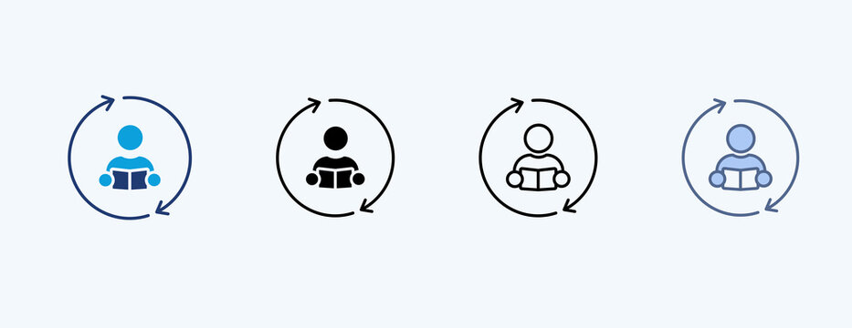 Continuous Learning Multiple Icon Illustration Vector