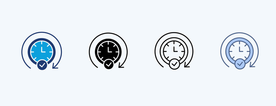 Cycle Time Multiple Icon Illustration Vector