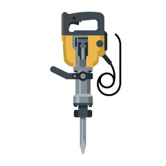 Naklejka premium Industrial Jackhammer Illustration - Professional Pneumatic Drill Vector Icon for Construction and Demolition Projects