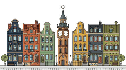 Obraz premium Colourful Dutch City Houses.