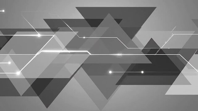 Abstract geometric composition with overlapping triangles and thin lines