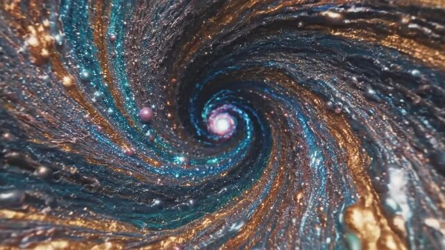 Vibrant colorful abstract organic shapes with glowing central vortex