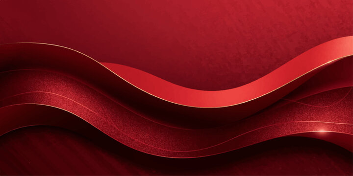 Luxurious abstract red wavy background with elegant silk textures and glowing thin lines for premium branding.