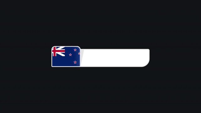 New Zealand flag sports lower third animation for broadcast and tv graphics, 4K alpha channel