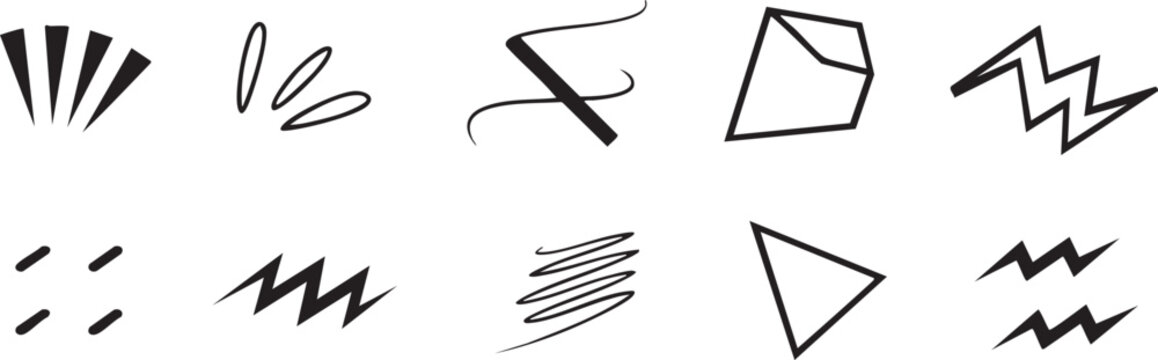 abstract geometric shapes set icons for logo and pattern