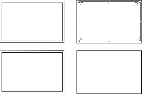 frame border vector pack four rectangle outline styles