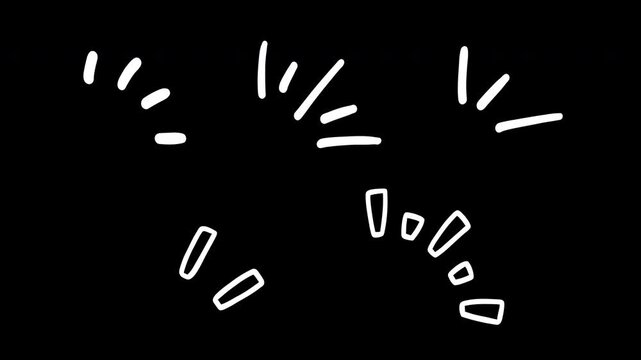 Hand-Drawn Pop Emphasis Lines, Action Accent Pack, Shock And Surprise Expressions, Cute Cartoon Emotion Animations, 4K Loop with Alpha Channel