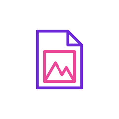 Naklejka premium Image file icon with duotone style symbol for picture document